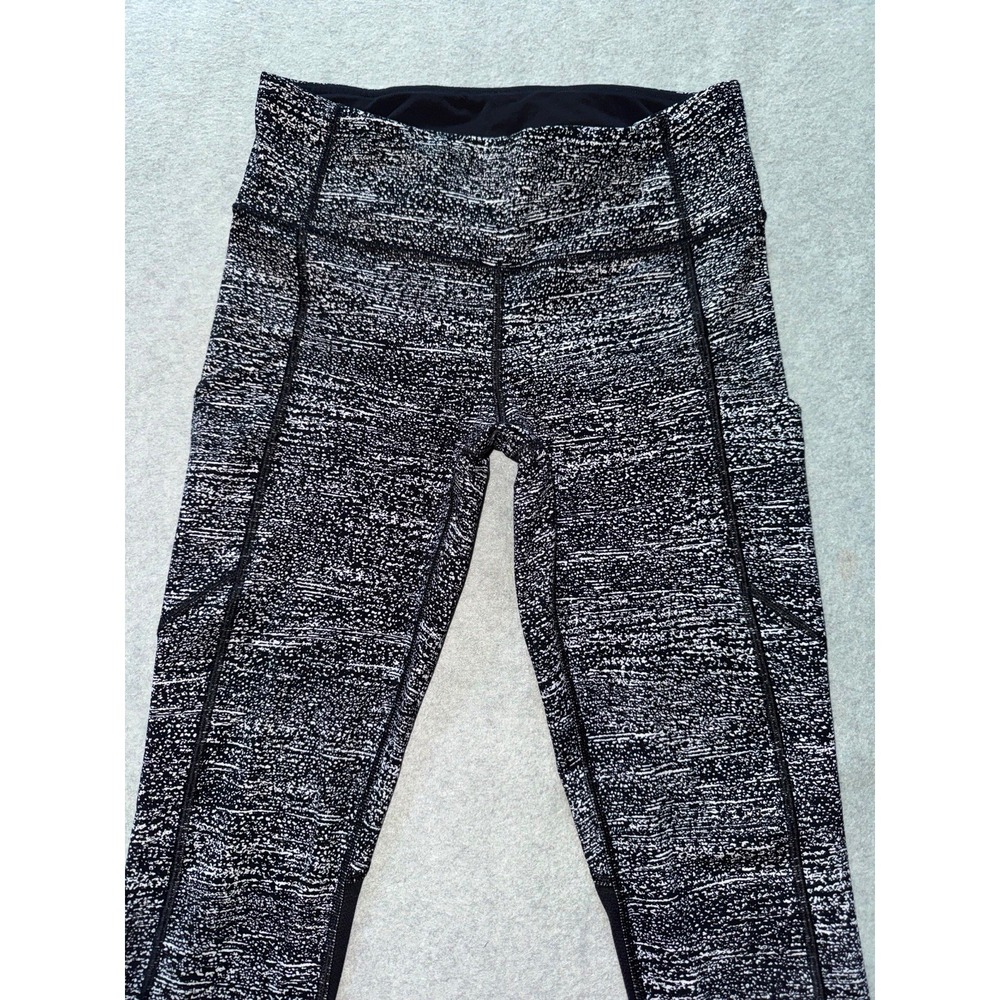 LULULEMON Women's Fit Physique Tight Pant Jacquard Black White Mesh Gauge Sz 4 - Picture 2 of 10